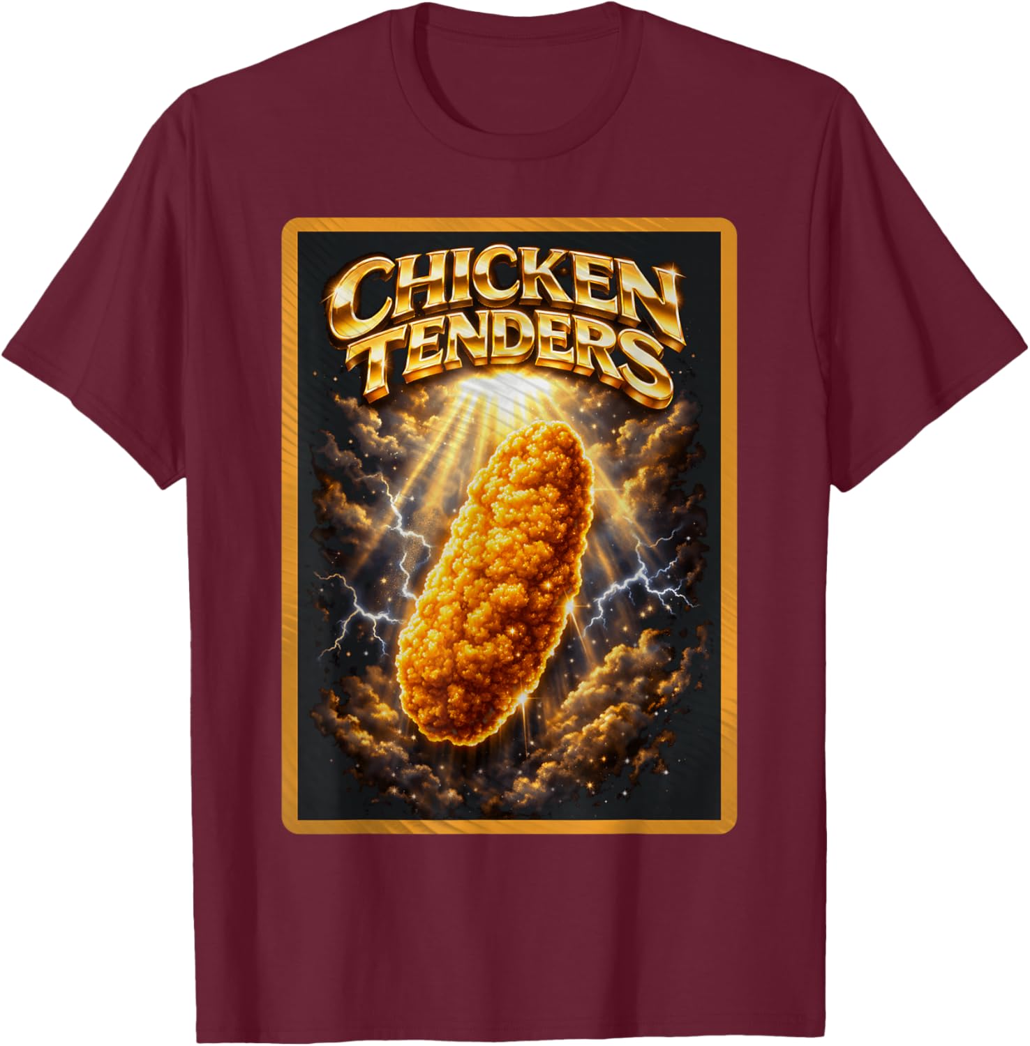 Funny Chicken Tenders Retro Graphic Vintage Gen Z Meme Humor T-Shirt - T-Shirt | Maroon