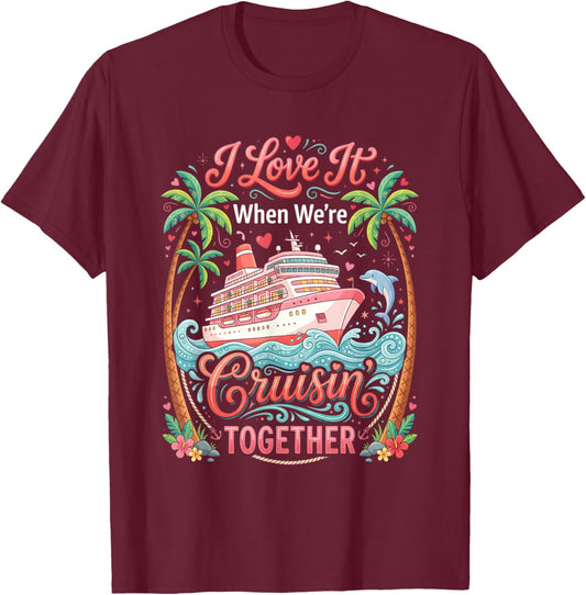 Valentines Day Cruise Squad 2026 Matching Couple Valentine T-Shirt - T-Shirt | Maroon