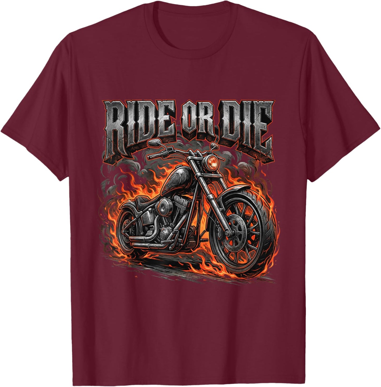 Brutal Motorcycle Rider Biker Lifestyle Gift Ride T-Shirt - T-Shirt | Maroon
