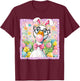 Preppy Easter Silly Goose Bubblegum Coquette Bunny Ears T-Shirt - T-Shirt | Maroon