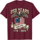 Eagle & Flag 250 Years 1776-2026 250th Birthday Rhode Island T-Shirt - T-Shirt | Maroon