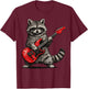 Funny Raccoon Playing Guitar Rock and Roll Gifts Men Women T-Shirt - T-Shirt | Maroon