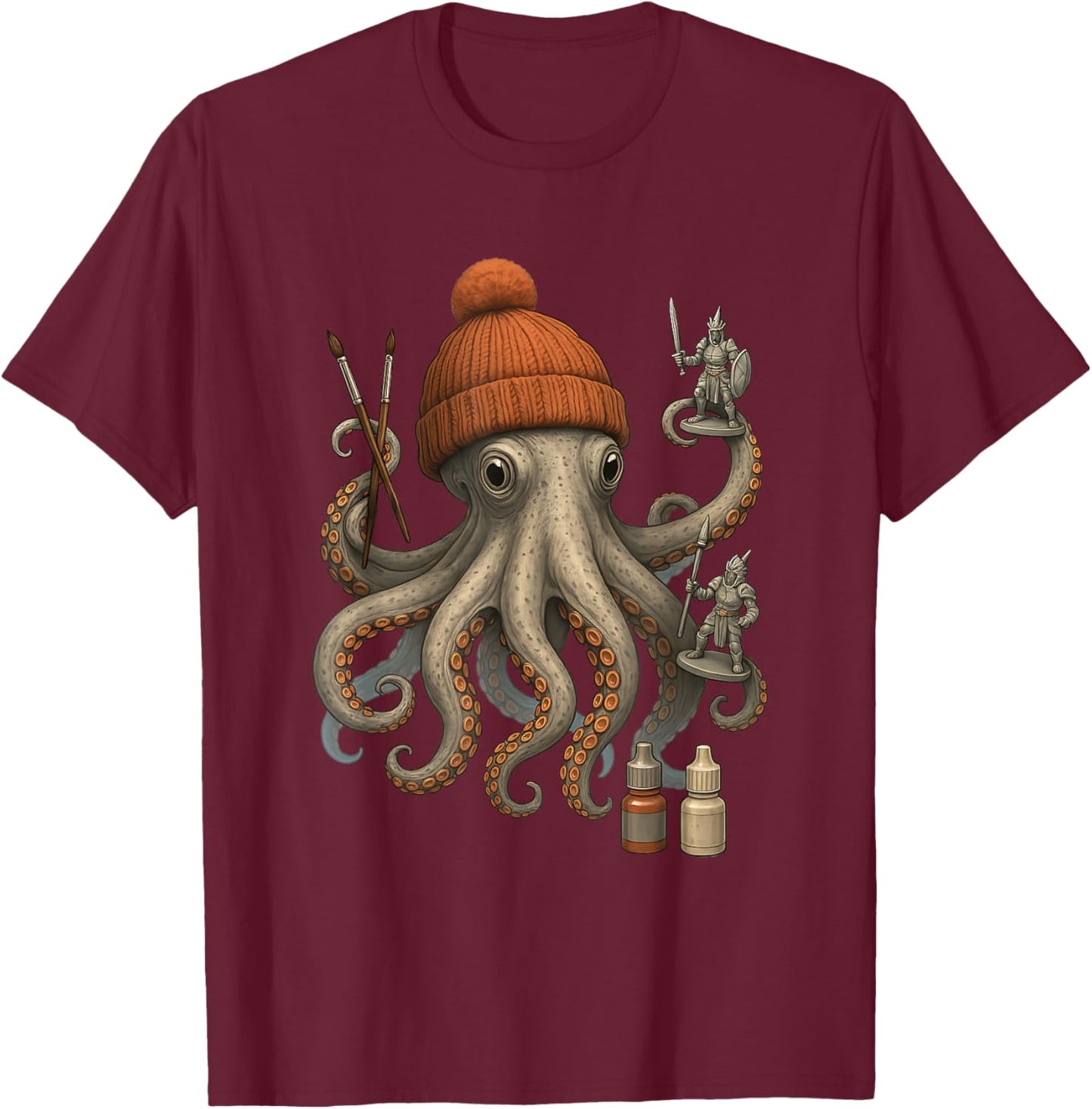 Miniature Figure Painting Funny Painting Miniature T-Shirt - T-Shirt | Maroon