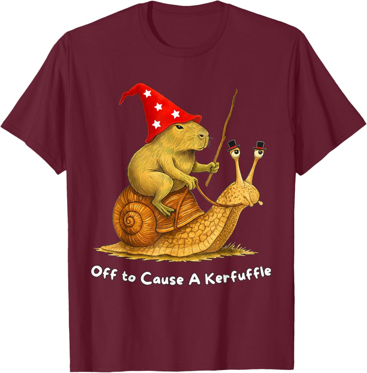 Witchy Capybara Snail Meme Humor T-Shirt - T-Shirt | Maroon