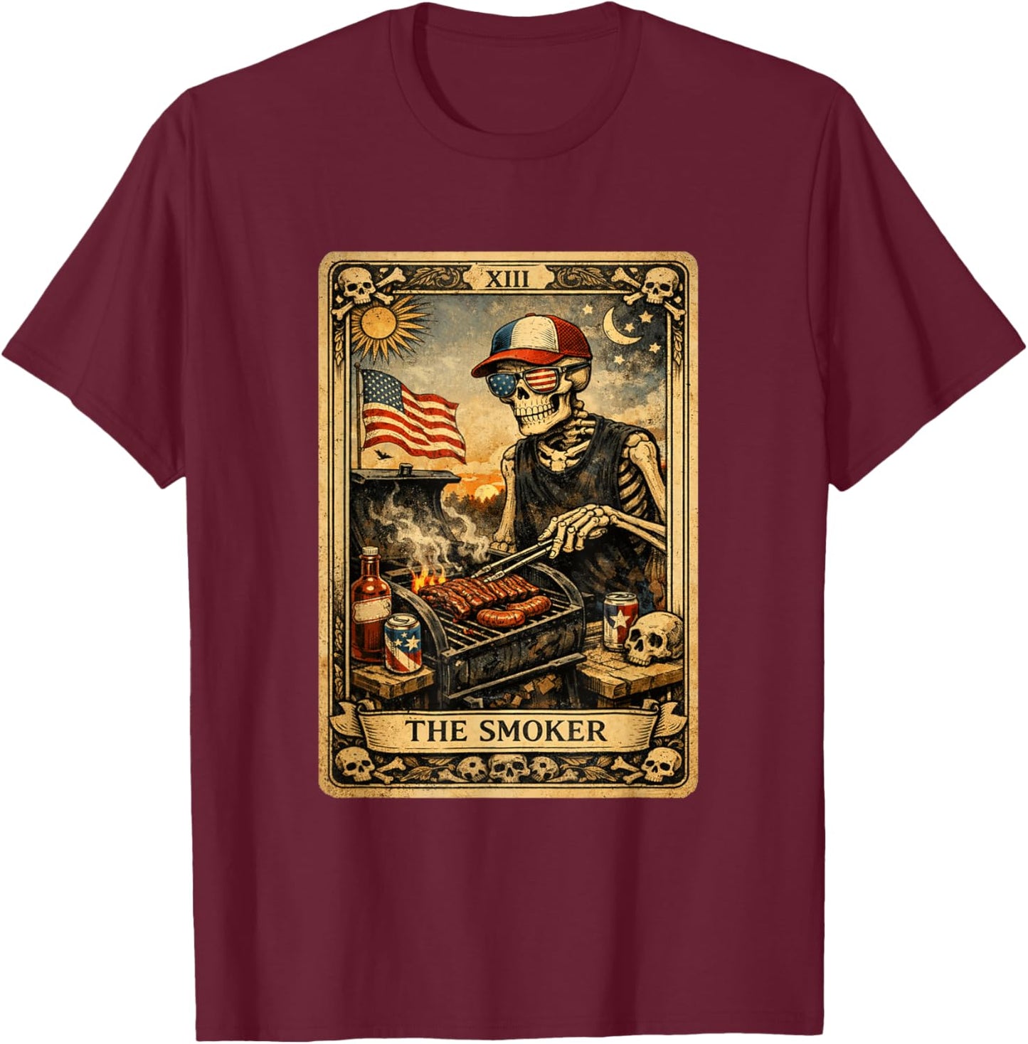 Grilling BBQ Shirt Funny BBQ Chef BBQ Lover T-Shirt - T-Shirt | Maroon
