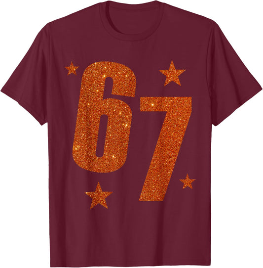 Retro 6 7 Halloween Costume The Life of Six Seven 67 Meme T-Shirt - T-Shirt | Maroon