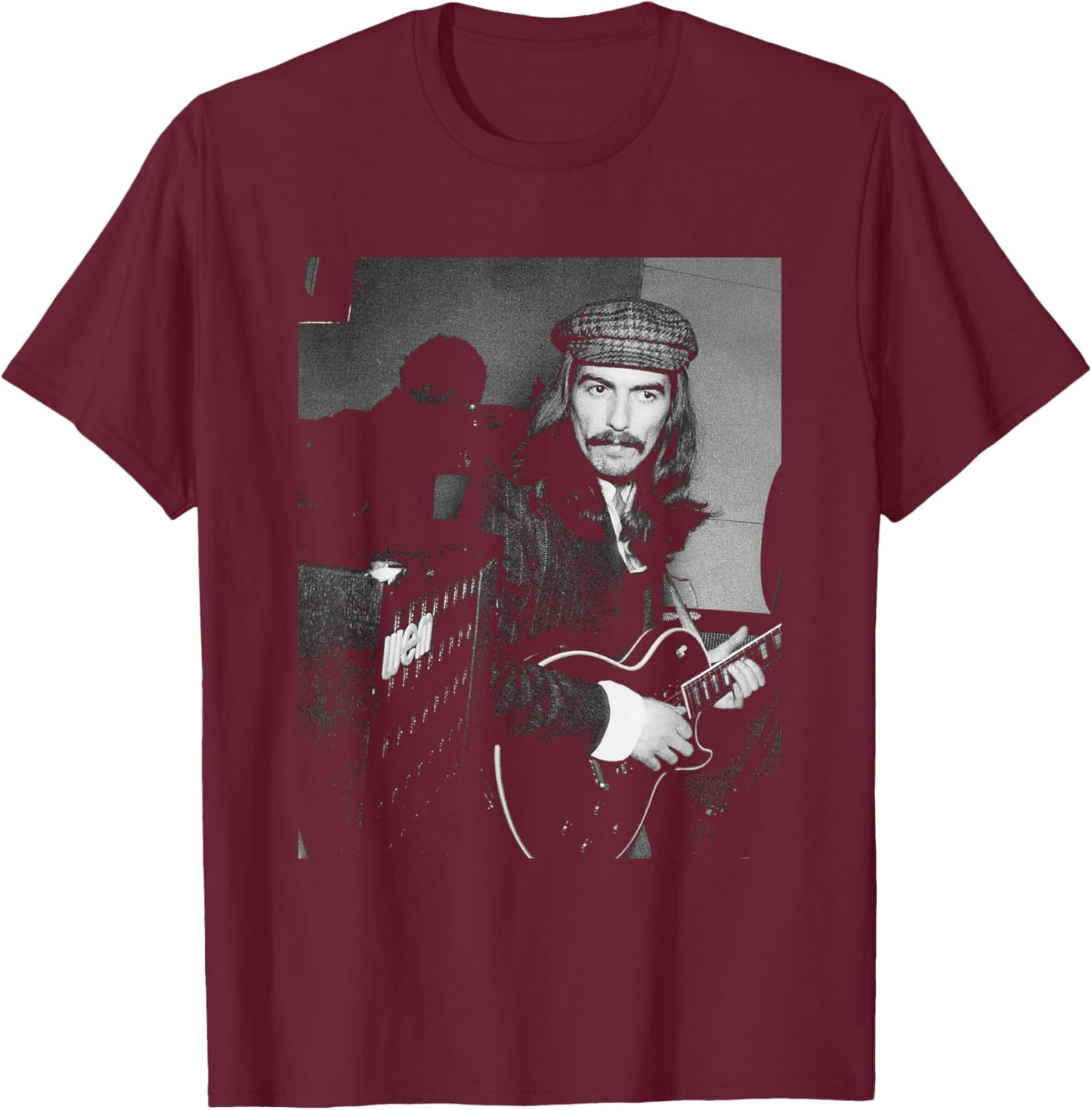 George Harrison The Beatles Abbey Road Era 1969 T-Shirt - T-Shirt | Maroon