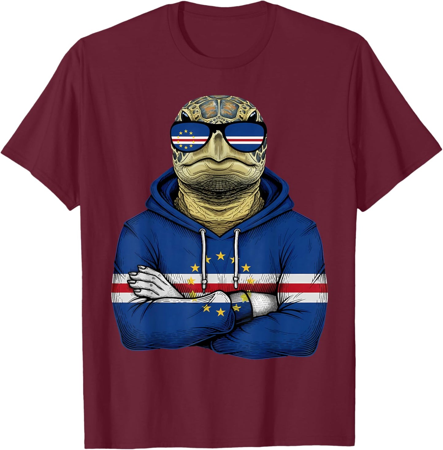 Cape Verde Flag Cabo Verde Cape Verdean Roots T-Shirt - T-Shirt | Maroon