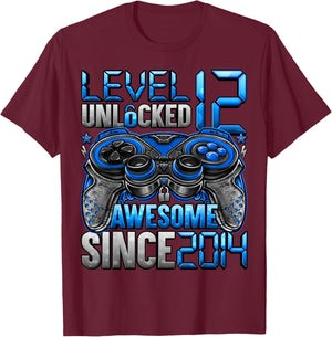 Level 12 Unlocked 12 Year Old Gifts Boys 12th Birthday Boy T-Shirt - T-Shirt | Maroon