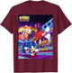 Sonic The Hedgehog - Sonic Mania Club Spin T-Shirt - T-Shirt | Maroon