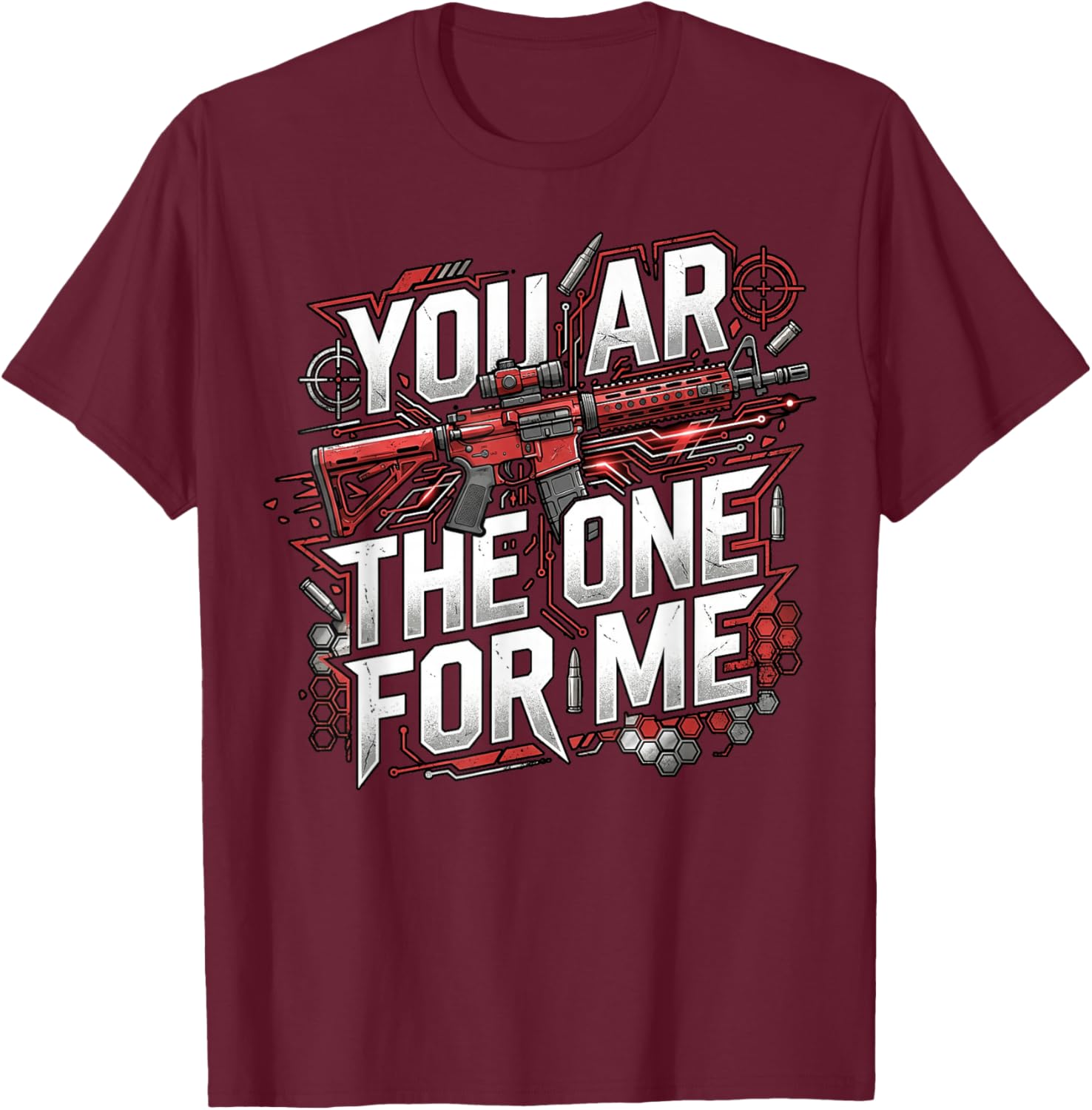 Funny Couple Matching Valentine You Ar The One for Me T-Shirt - T-Shirt | Maroon