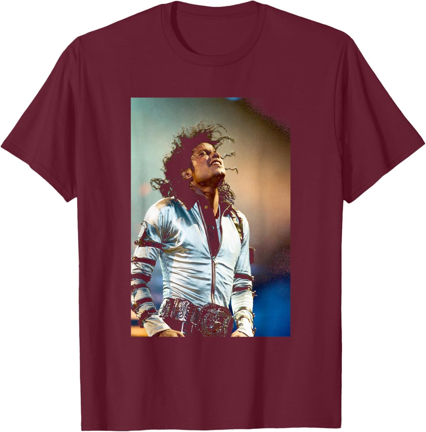 Michael Jackson Live On Stage Bad Tour 1988 T-Shirt - T-Shirt | Maroon