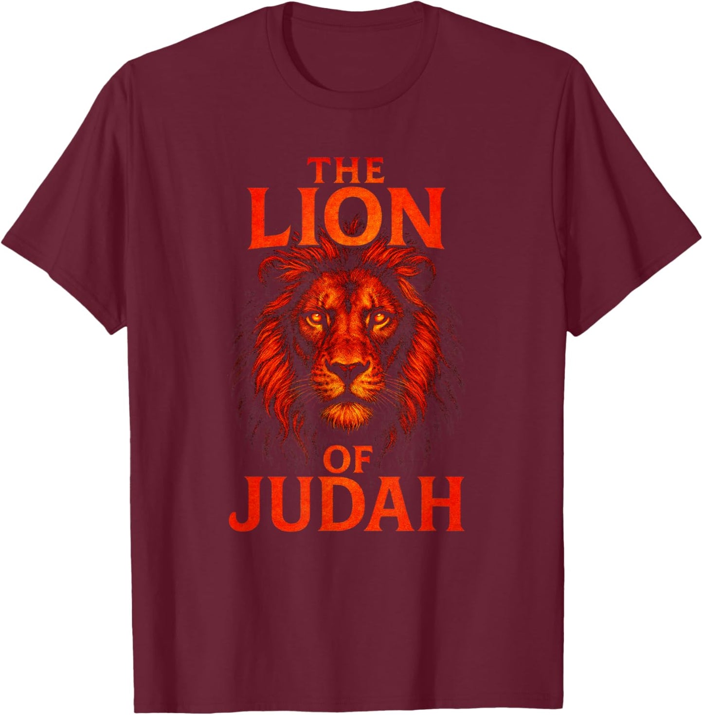 The Lion of Judah - Christian Faith Symbol T-Shirt - T-Shirt | Maroon