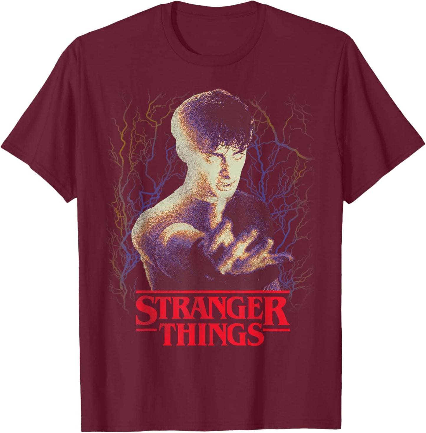 Stranger Things Season 5 Will Byers Epic Powers Metal Style T-Shirt - T-Shirt | Maroon