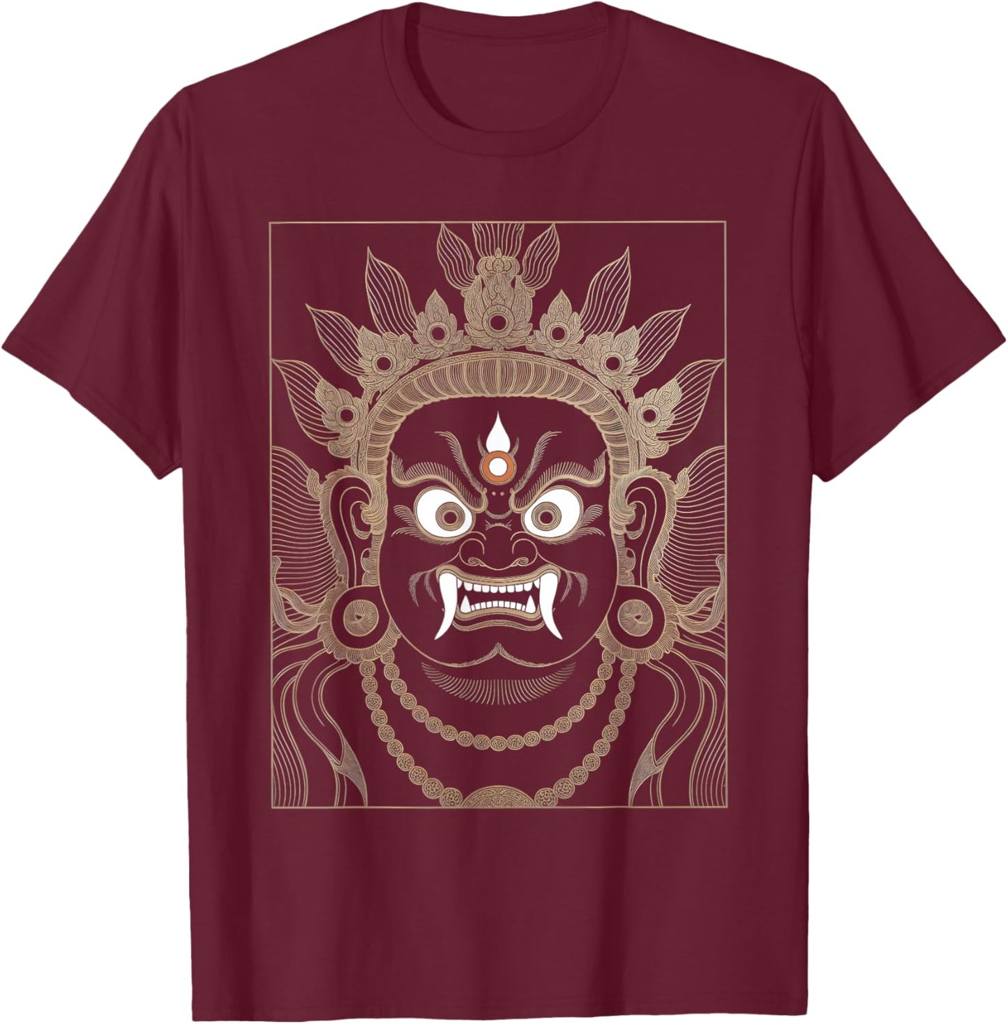 Buddhism Mahakala T-Shirt - T-Shirt | Maroon