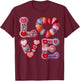 Valentines Day Love Letters Hearts Matching Couples T-Shirt - T-Shirt | Maroon