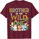 Brother of The Wild One Safari 1St Birthday Kids T-Shirt - T-Shirt | Maroon