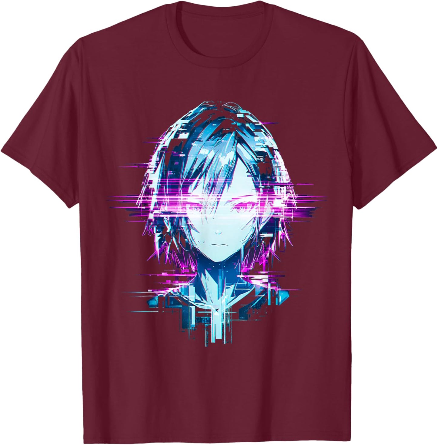 Anime Lover Graphic Otaku Japanese Girl Retro Manga Art T-Shirt - T-Shirt | Maroon