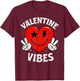 Valentine Vibes Hippie Valentines Day Shirts for Girls Women T-Shirt - T-Shirt | Maroon