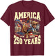 Funny 250 Years America Anniversary 250th Trump Washington T-Shirt - T-Shirt | Maroon