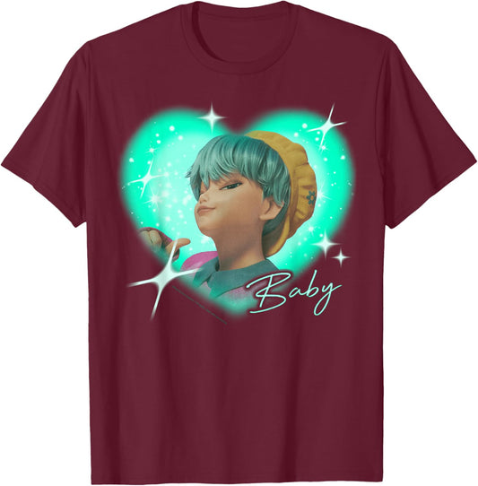 Kpop Demon Hunters The Saja Boys Baby Charming Gaze Heart T-Shirt - T-Shirt | Maroon