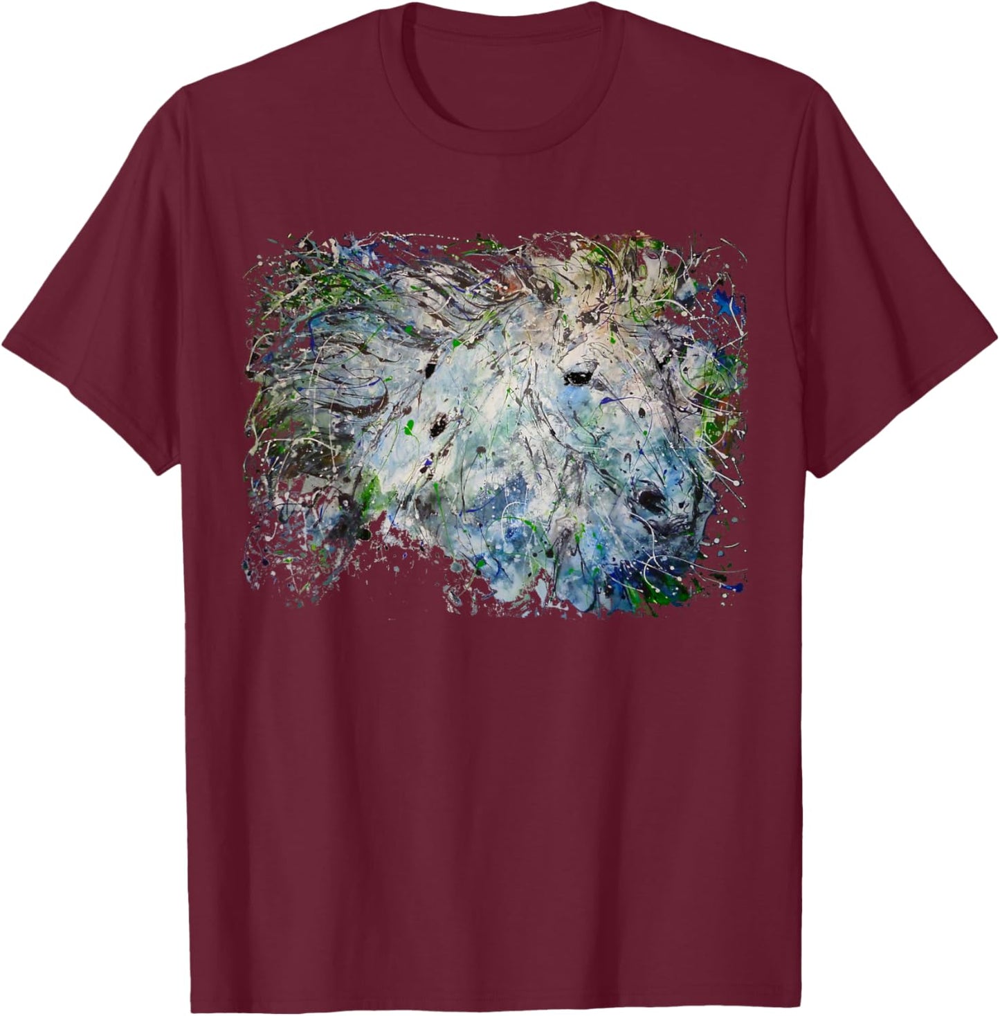 Sur Splash Horse T-Shirt - T-Shirt | Maroon