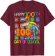 100 Days of School Dinosaur 100 Days Smarter 100th Day Kids T-Shirt - T-Shirt | Maroon