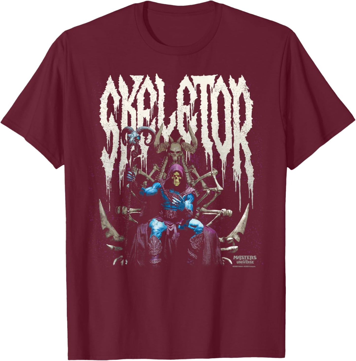 Masters of The Universe: Metal Skeletor Throne T-Shirt - T-Shirt | Maroon