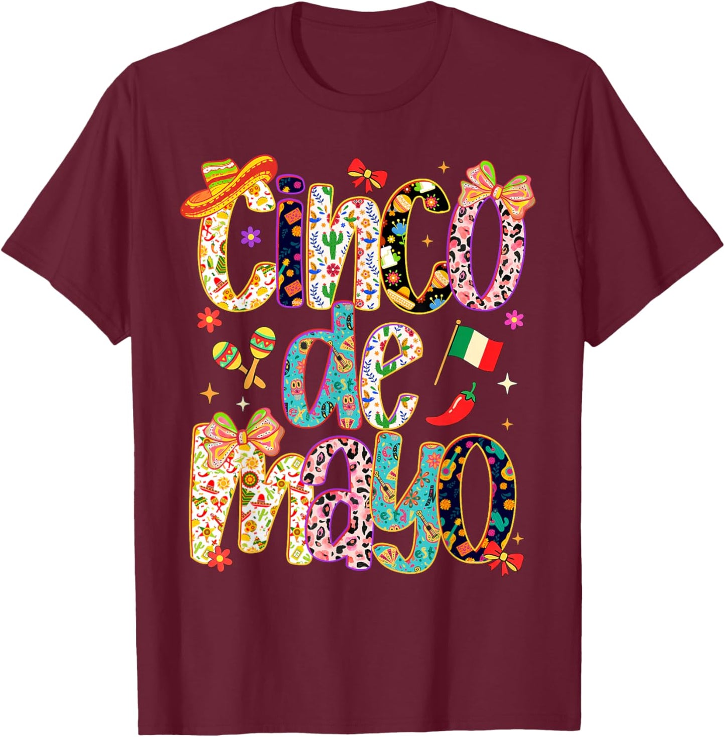 Cinco De Mayo Mexican Fiesta Party Taco Tuesday Men Women T-Shirt - T-Shirt | Maroon
