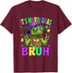 Turtle Bruh Mardi Gras Boys Girls Kids Carnival Parade T-Shirt - T-Shirt | Maroon