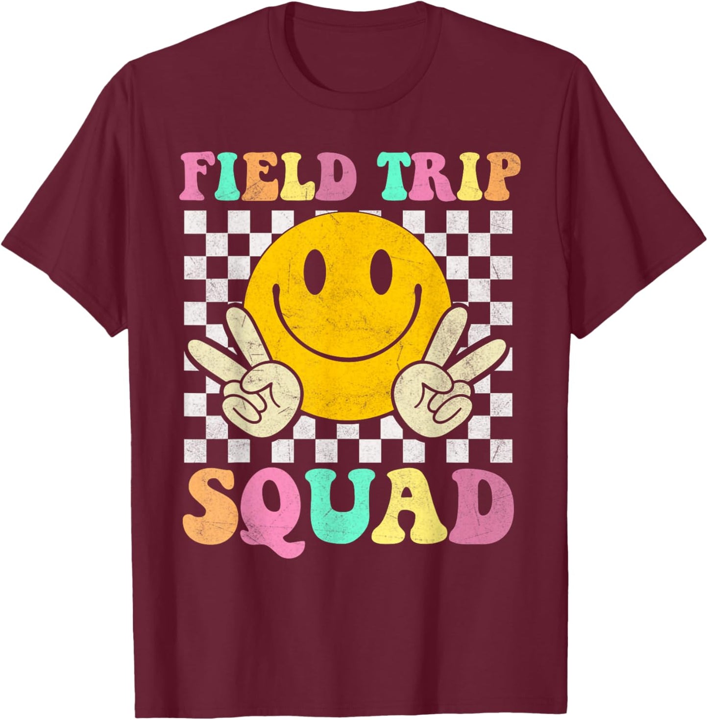 Field Trip Squad School Field Trip Day Teacher T-Shirt - T-Shirt | Maroon