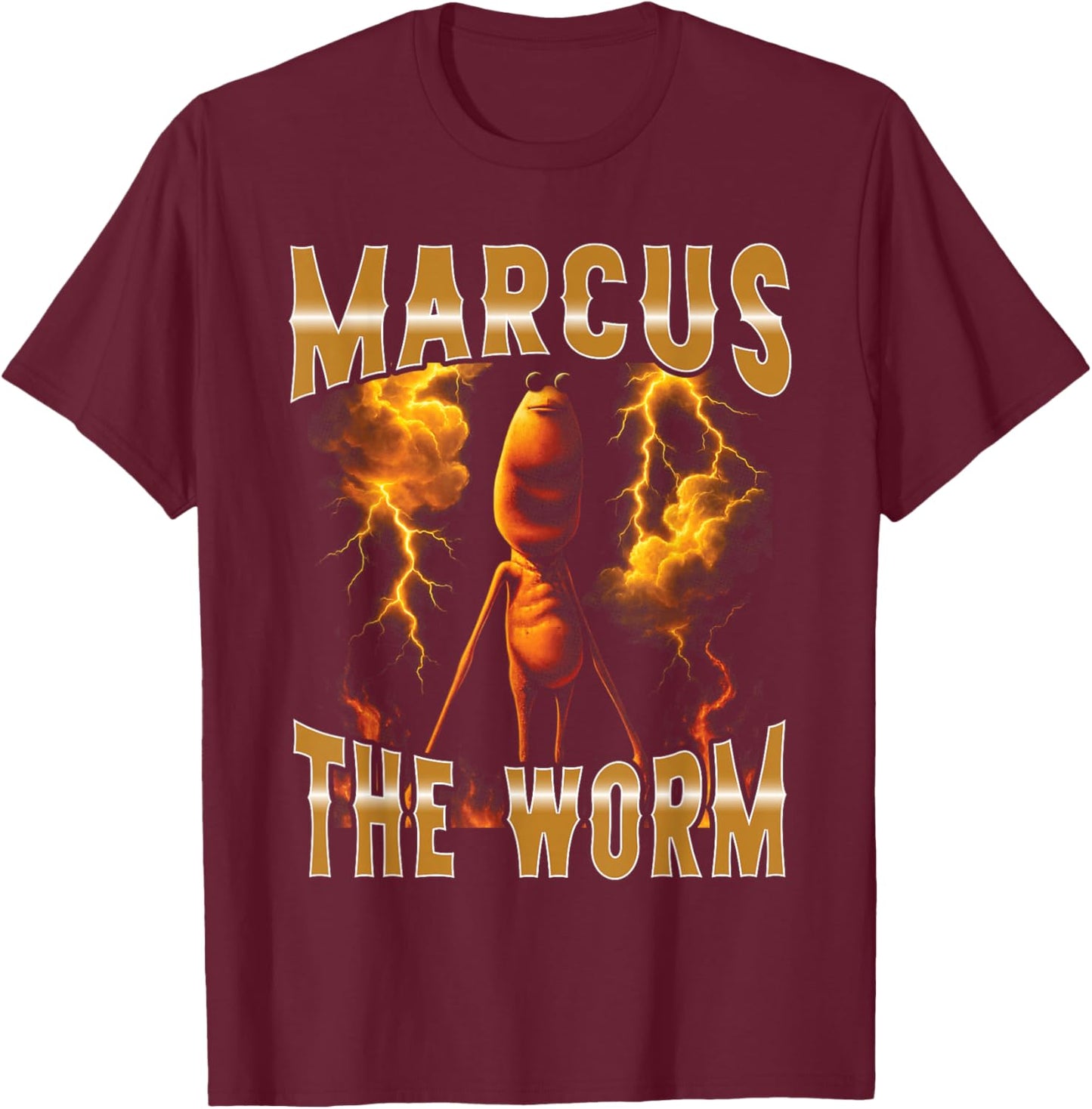 Marcus Worm Meme Humor Playful Retro Vibe Funny People T-Shirt - T-Shirt | Maroon
