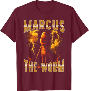 Marcus Worm Meme Humor Playful Retro Vibe Funny People T-Shirt - T-Shirt | Maroon