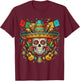 Skull Cinco De Mayo Men Women Kids 5 De Mayo Mexican Fiesta T-Shirt - T-Shirt | Maroon