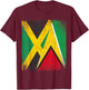 Half Jamaica Guyana Flag Jamaican Guyanese Pride Roots T-Shirt - T-Shirt | Maroon