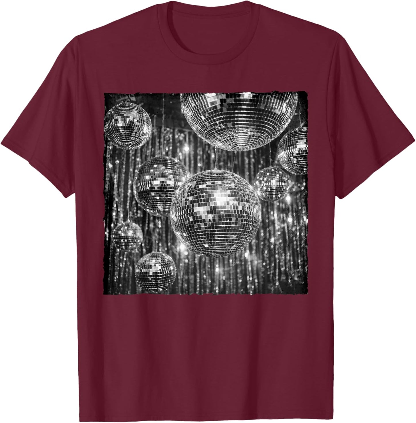 Disco Party Disco Ball Birthday Dancing Queen Concert 80s T-Shirt - T-Shirt | Maroon