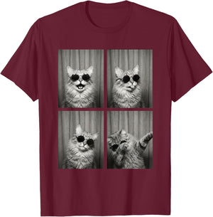 Cat PhotoBooth Sunglasses Funny Dab Cats Lover T-Shirt - T-Shirt | Maroon