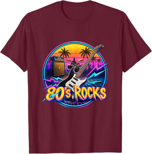 Vintage 80's Rock Bands Eighties 80s Party Music Band T-Shirt - T-Shirt | Maroon