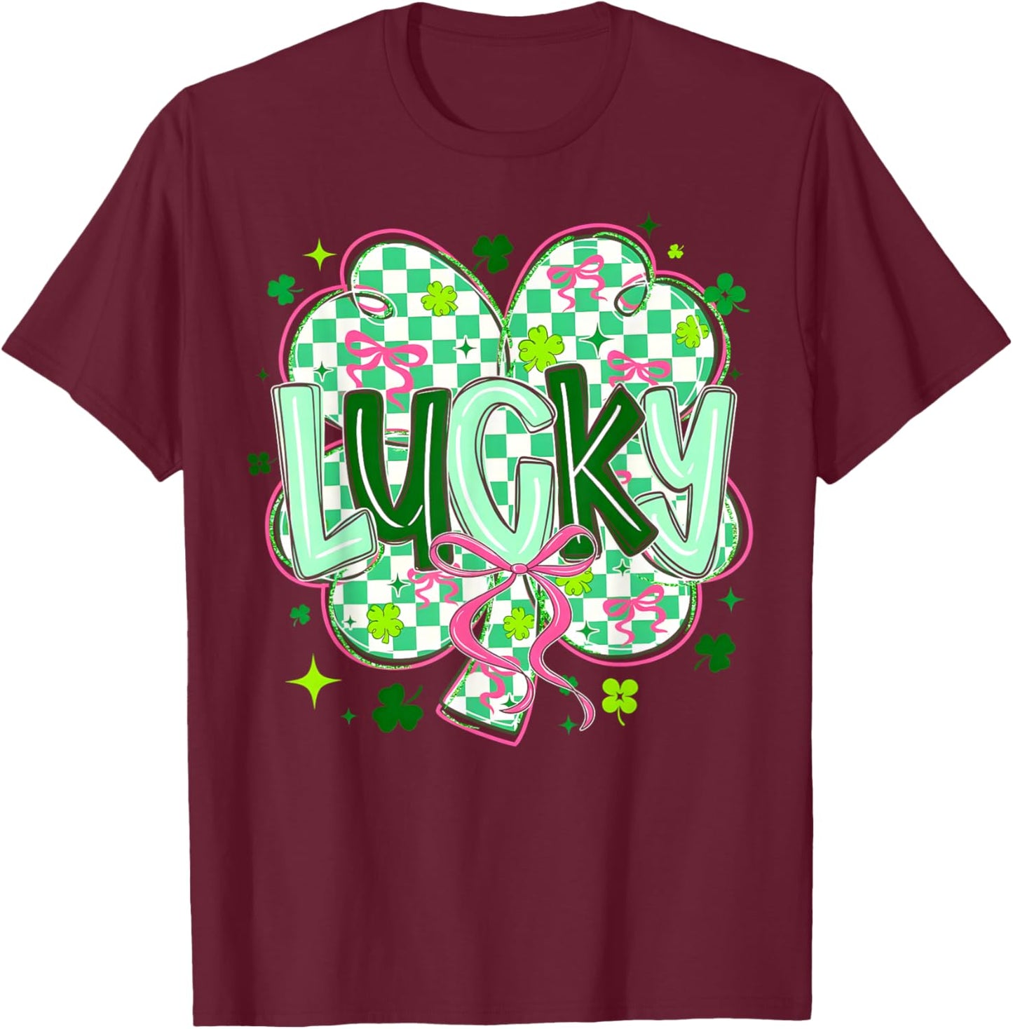 St Pattys Day Lucky Shamrock St. Patrick's Day Men Women T-Shirt - T-Shirt | Maroon