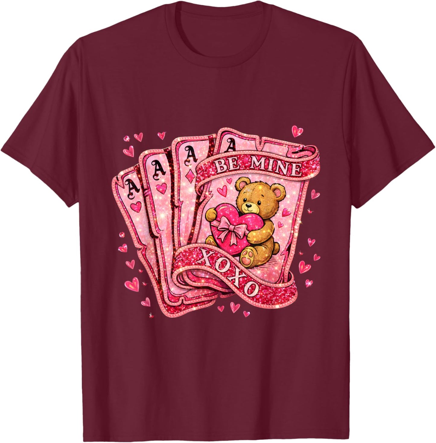 Valentine Coquette Couple Love Cute T-Shirt - T-Shirt | Maroon