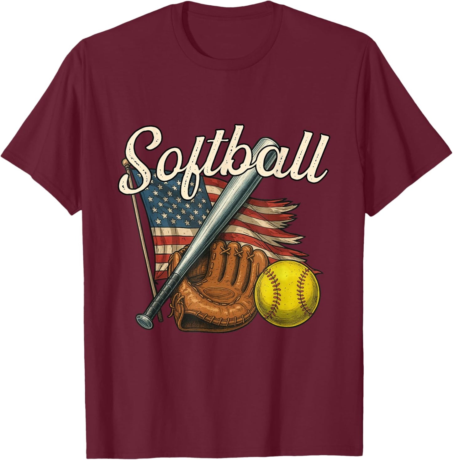 Softball - Softball Lover Softball Player Softballer T-Shirt - T-Shirt | Maroon