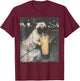 Pug Drinking Iced Coffee Funny Animal Meme Dog Pug Lover T-Shirt - T-Shirt | Maroon