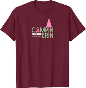 Campin Erin - Breast Cancer Awareness Month - Wear Pink T-Shirt - T-Shirt | Maroon