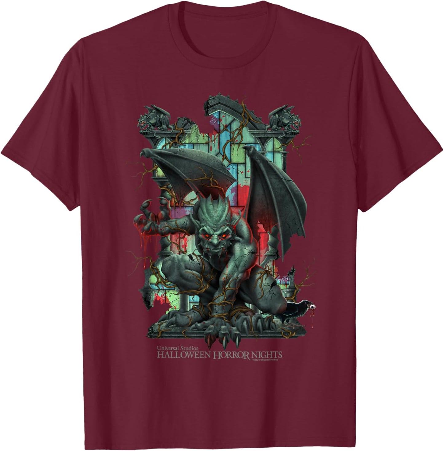 Halloween Horror Nights Gargoyle Guardian T-Shirt - T-Shirt | Maroon