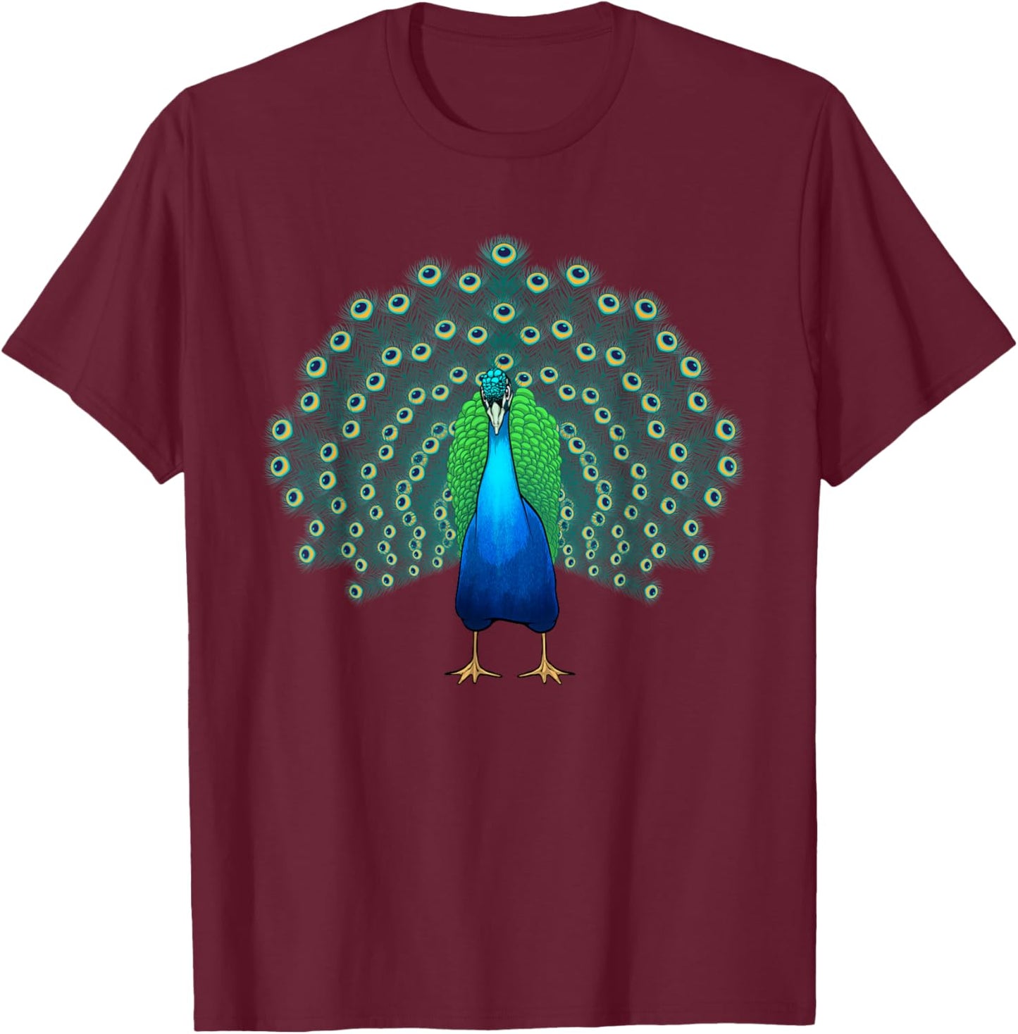 Cool Peacock Art Women Peacock Feather Peacock Lover T-Shirt - T-Shirt | Maroon