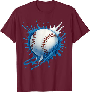 Baseball Drip Team for Boys and Girls Ice Cream Cool T-Shirt - T-Shirt | Maroon