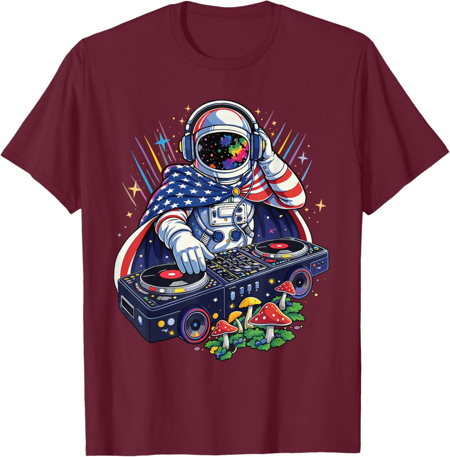 Funny EDC Rave Party Graphic Outfits Clothing Electric Disco T-Shirt - T-Shirt | Maroon