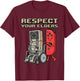 Respect Your Elders Retro Gaming Funny Gamer Controller T-Shirt - T-Shirt | Maroon