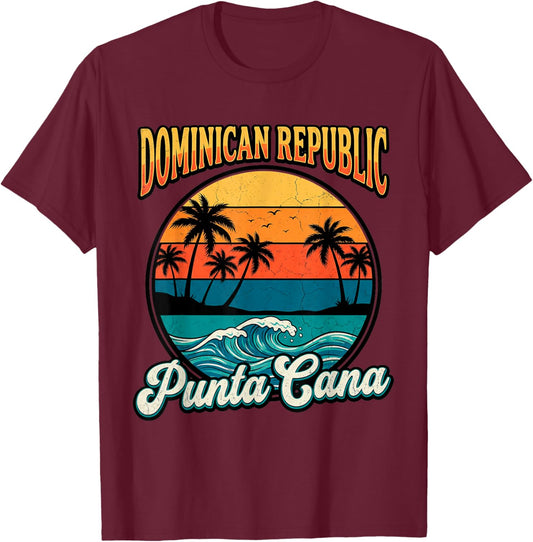 Punta Cana Dominican Republic Sunset Beach Souvenir T-Shirt - T-Shirt | Maroon