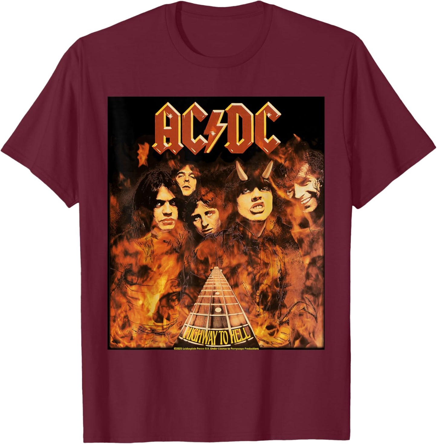 AC/DC Music Band Highway to Hell T-Shirt - T-Shirt | Maroon